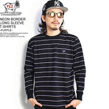 The Endless Summer TES NEON BORDER LONG SLEEVE T-SHIRTS -PURPLE- FH-2374313画像