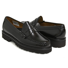 G.H.BASS LARSON PENNY LOAFER BLACK LEATHER (RUBBER SOLE) BA11510-000画像