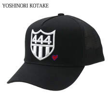 YOSHINORI KOTAKE DESIGN &times; BARNEYS NEWYORK BLACK LINE 444LOGO HEART MESH CAP BLACK画像