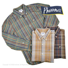 Pherrow's ボタンダウンシャツ B.D.Shirt マルチカラーチェック 22S-PBD2画像
