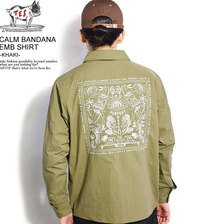 The Endless Summer TES CALM BANDANA EMB SHIRT -KHAKI- KE-2374001画像