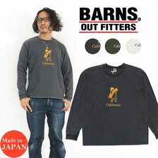 BARNS 長袖 プリント Tシャツ ヴィンテージライク BR-22115画像