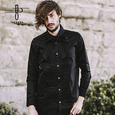 NO ID. BLACK リボン付ピンタックロングSH 450006-859S画像