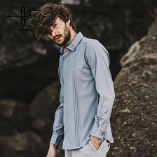 NO ID. リネンタッチアシンメトリーピンタックSH 850006-848S画像