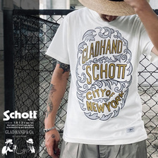 Schott &times; GLAD HAND CITY OF NEWYORK CREW T-SHIRT 71821302画像