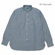 SUGAR CANE 5oz. SELVEDGE CHAMBRAY L/S BUTTON DOWN SHIRT SC28842画像