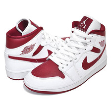 NIKE WMNS AIR JORDAN 1 MID white/pomegranate-white BQ6472-161画像