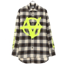 VETEMENTS DOUBLE ANARCHY LOGO FLANNEL SHIRT UE52SH800画像