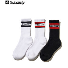 Subciety 3P LINE SOCKS 105-80301画像