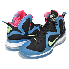NIKE LEBRON IX SOUTH COAST black/lime glow-dutch blue DO5838-001画像