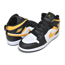 NIKE JORDAN 1 MID(PS) white/pollen-black 640734-177画像