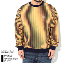 STUSSY Vertical Dot Striped L/S Crew 1140272画像