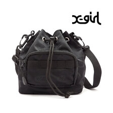 X-girl OVAL LOGO BUCKET SHOULDER BAG BLACK 105221053009画像