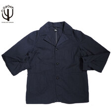 CORONA CJ002-22-02 Utility Work Cort H.B.T.STRIPE navy stripe画像