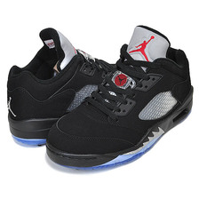 NIKE JORDAN 5 LOW GOLF BLACK METALLIC black/fire red-metallic silver CU4523-003画像