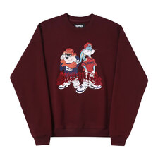 SUPPLIER LOONEY CREW SWEAT BURGANDY画像