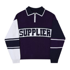 SUPPLIER NEW COLLEGE LOGO KNIT PURPLE画像