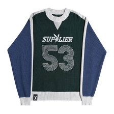 SUPPLIER PLAYBOY MULTI CREW KNIT GREEN画像
