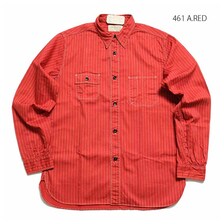 SUGAR CANE FICTION ROMANCE 8.5oz. RED WABASH STRIPE WORK SHIRT SC28340画像