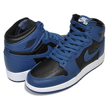 NIKE AIR JORDAN 1 HI OG GS dk marina blue/black-white 575441-404画像