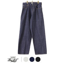 GOLD RECYCLED WASTE SUVIN COTTON YARN 11oz. DENIM 5POCKET PANTS 22A-GL42274画像