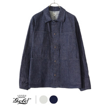 GOLD RECYCLED WASTE SUVIN COTTON YARN 11oz. DENIM WORK JACKET 22A-GL15041画像