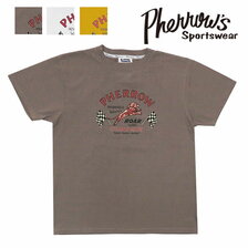 Pherrow's プリントT Tシャツ Roar With Champions チェッカーフラッグ 22S-PT9画像
