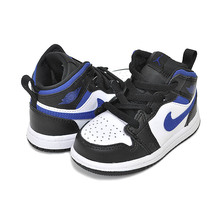 NIKE JORDAN 1 MID(TD) white/racer blue-black 640735-140画像