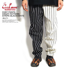 COOKMAN CHEF PANTS CRAZY PATTERN STRIPE BLACK/WHITE -MULTI- 231-21814画像