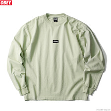 OBEY HEAVYWEIGHT TEES L/S "OBEY BLACK BAR" (CUCUMBER)画像