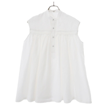 Scye Linen Tucked Sleeveless Shirt 1222-31018画像