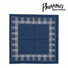Pherrow's FRONTIER SERIES INDIGO 抜染 バンダナ 22S-100BANDANA画像