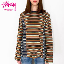 STUSSY WOMEN Mixed Stripe L/S Crew 214572画像