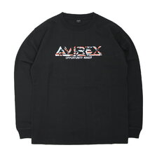 AVIREX LS EMBROIDERY CAMOUFLAGE LOGO T-SHIRT BLACK 6113413-09画像