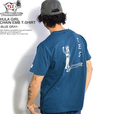 The Endless Summer TES HULA GIRL CHAIN EMB T-SHIRT -BLUE GRAY- KE-2574302画像