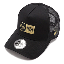 NEW ERA 9FORTY A-Frame トラッカー ボックスロゴ ブラック &times; メタリックゴールド 13059276画像
