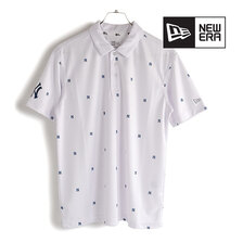 NEW ERA 半袖 鹿の子 ポロシャツ ニューヨーク・ヤンキース オールオーバーロゴ ホワイト 13061586画像