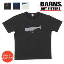 BARNS 吊り編み プリント Tシャツ SEA BR-22103画像