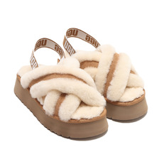 UGG W DISCO CROSS SLIDE CHESTNUT 1121550-CHE画像