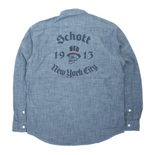 Schott LS CHAMBRAY WORK SHIRT USED 3125059画像