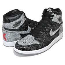 NIKE AIR JORDAN 1 RETRO HI OG REBELLIONAIRE black/white-particle grey 555088-036画像
