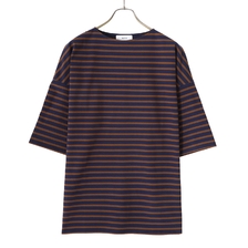 marka BASQUE SHIRT S/S - organic cotton knit border - M22B-12CS01B画像