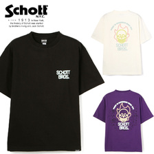 Schott SKULL HEAD NEONSIGN T-SHIRT 3123133画像