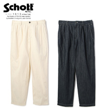 Schott DOUBLE PLEATED CHAMBREY PANTS 3126041画像