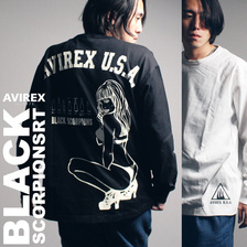AVIREX BLACK SCORPIONS LONG SLEEVE T-SHIRT 6123333画像