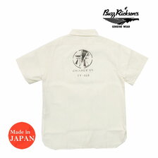 Buzz Rickson's 半袖 シャンブレー シャツ ワーク ステンシル オフホワイト BR38858画像