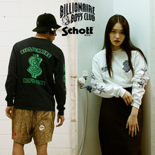 Schott &times; Billionaire Boys Club LS T-SHIRT 401022103画像