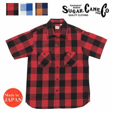 SUGAR CANE 半袖 ツイル チェック ワーク シャツ SC38913画像