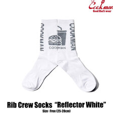 COOKMAN RIB CREW SOCKS REFLECTOR WHITE 233-21975画像