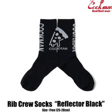 COOKMAN RIB CREW SOCKS REFLECTOR BLACK 233-21974画像